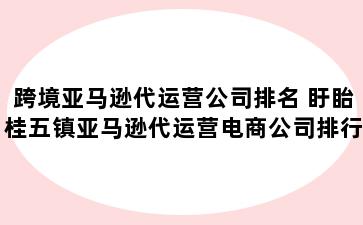 跨境亚马逊代运营公司排名 盱眙桂五镇亚马逊代运营电商公司排行榜